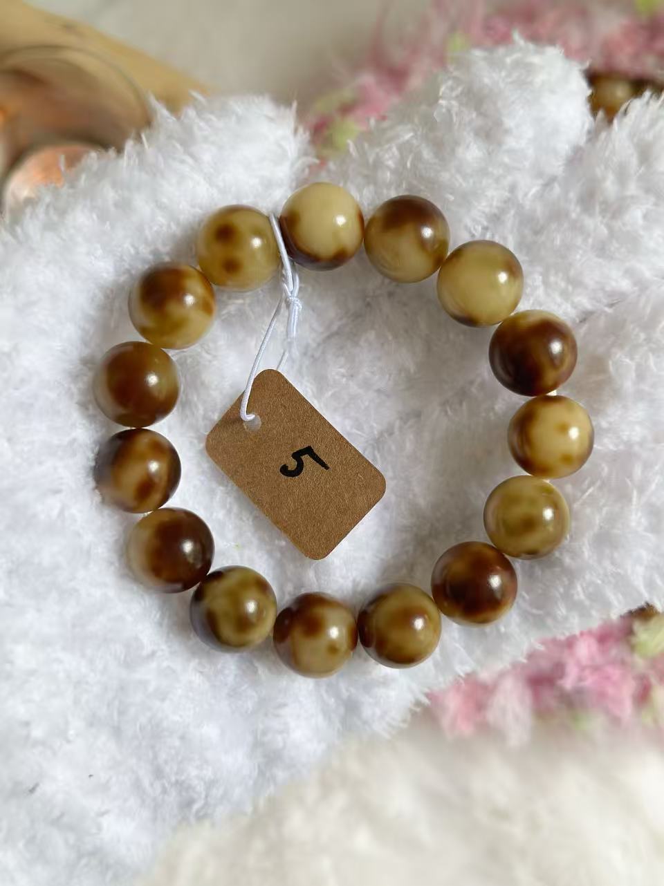 14mm圆珠琥珀 Bodhi Root Bracelet | Prayer Beads | Handmade Bracelet | Natural Bodhi Root