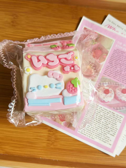 KT Strawberry Milk Box Handmade Taba Squishy Toy | Stress Reliever | Unique Fun | Slime Toy | Gift Idea