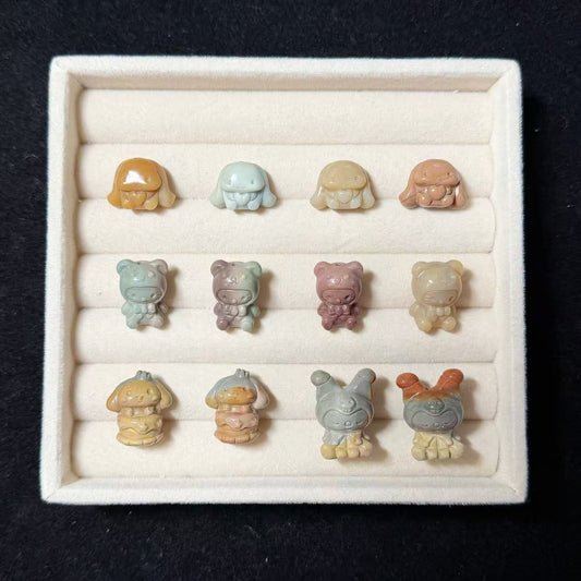 SR 7 Alashan Agate Bead Charms | Natural Stone Beads, Mixed Colors & Styles | DIY Jewelry Supplies