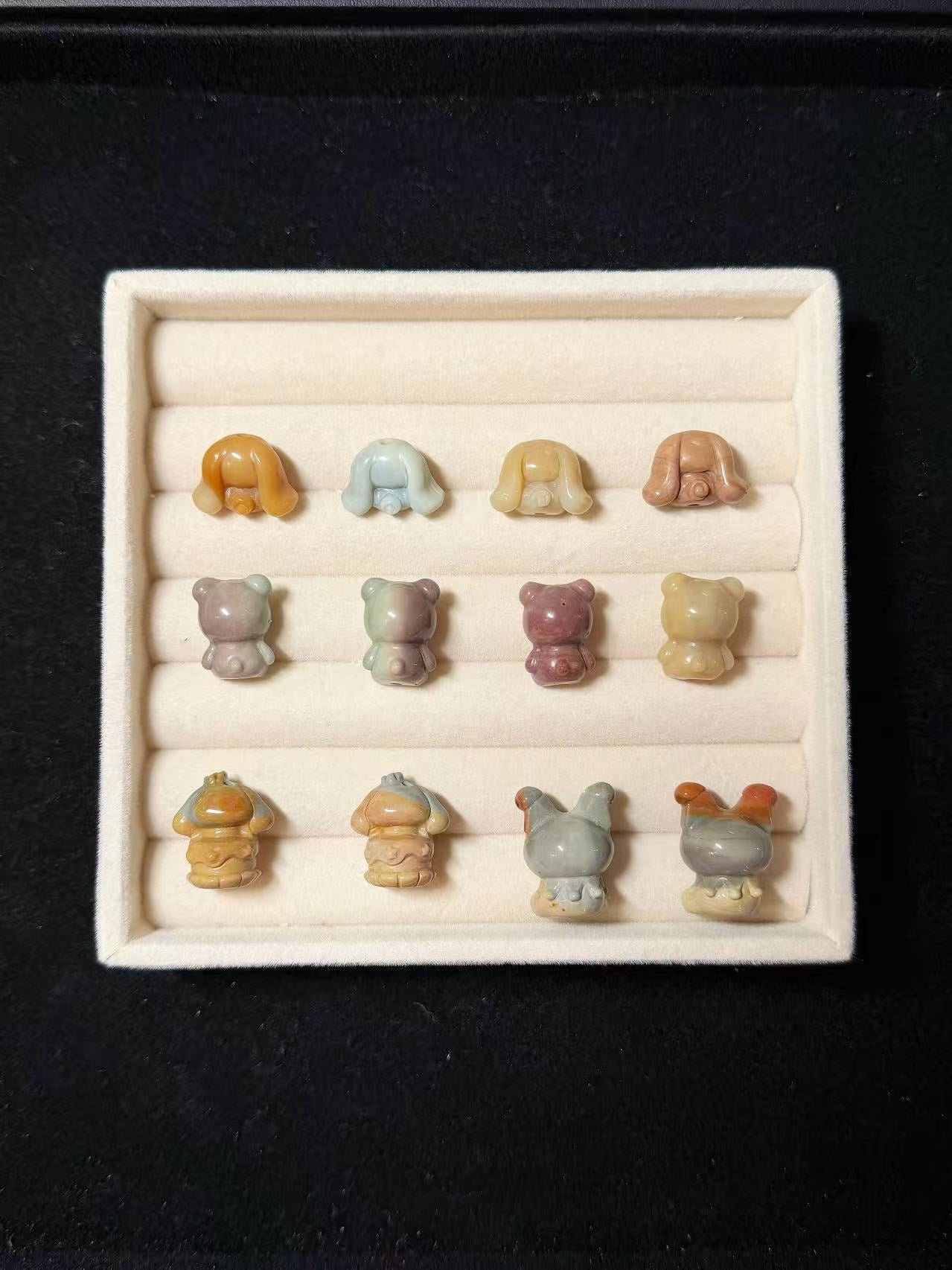 SR 7 Alashan Agate Bead Charms | Natural Stone Beads, Mixed Colors & Styles | DIY Jewelry Supplies