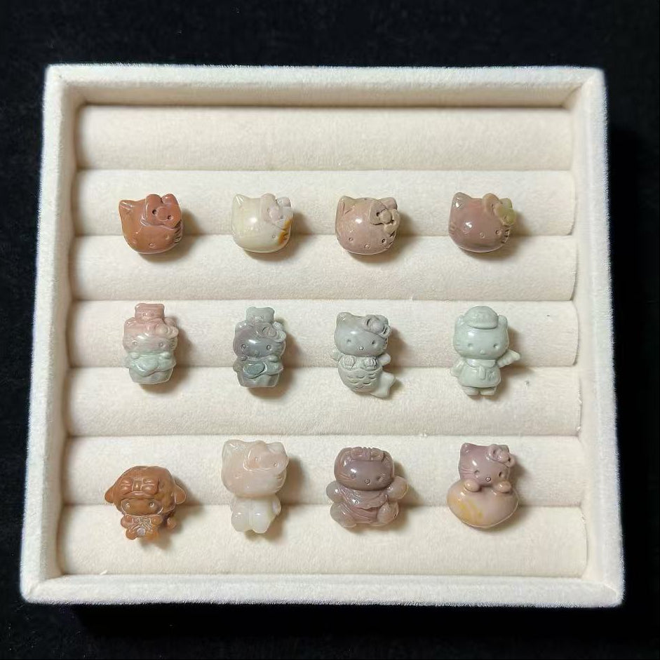 SR 6 Alashan Agate Bead Charms | Natural Stone Beads, Mixed Colors & Styles | DIY Jewelry Supplies