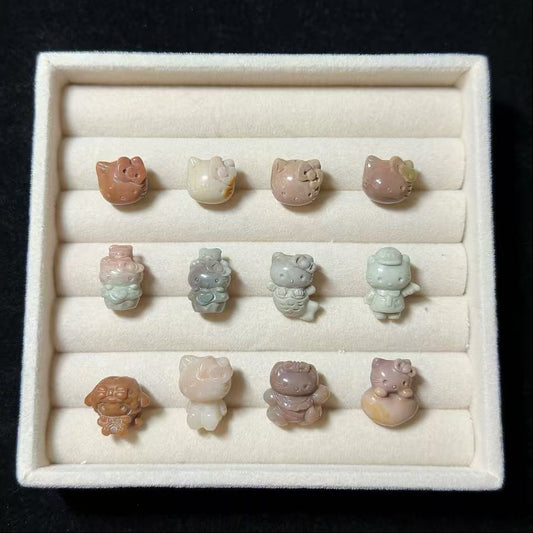 SR 6 Alashan Agate Bead Charms | Natural Stone Beads, Mixed Colors & Styles | DIY Jewelry Supplies
