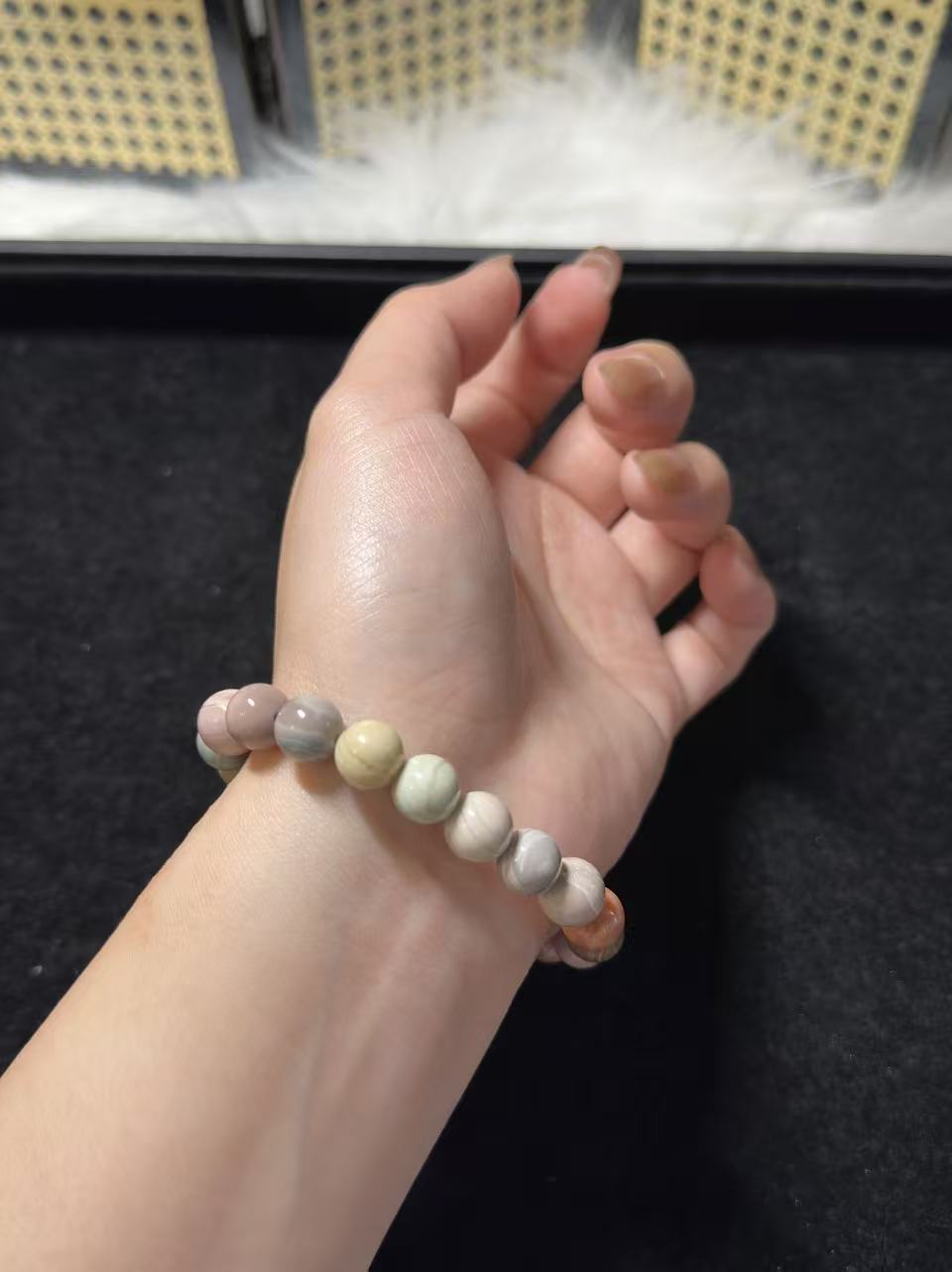 9mm Fruity Alashan Agate Bead Bracelet with Cute Charm Birthday Gift | Natural stone Handmade Bracelet | Energy Bracelet | Gift for Her