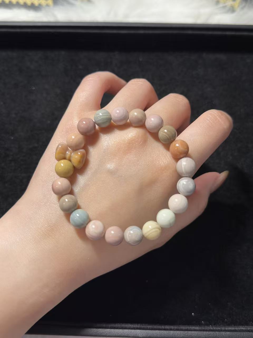 9mm Fruity Alashan Agate Bead Bracelet with Cute Charm Birthday Gift | Natural stone Handmade Bracelet | Energy Bracelet | Gift for Her