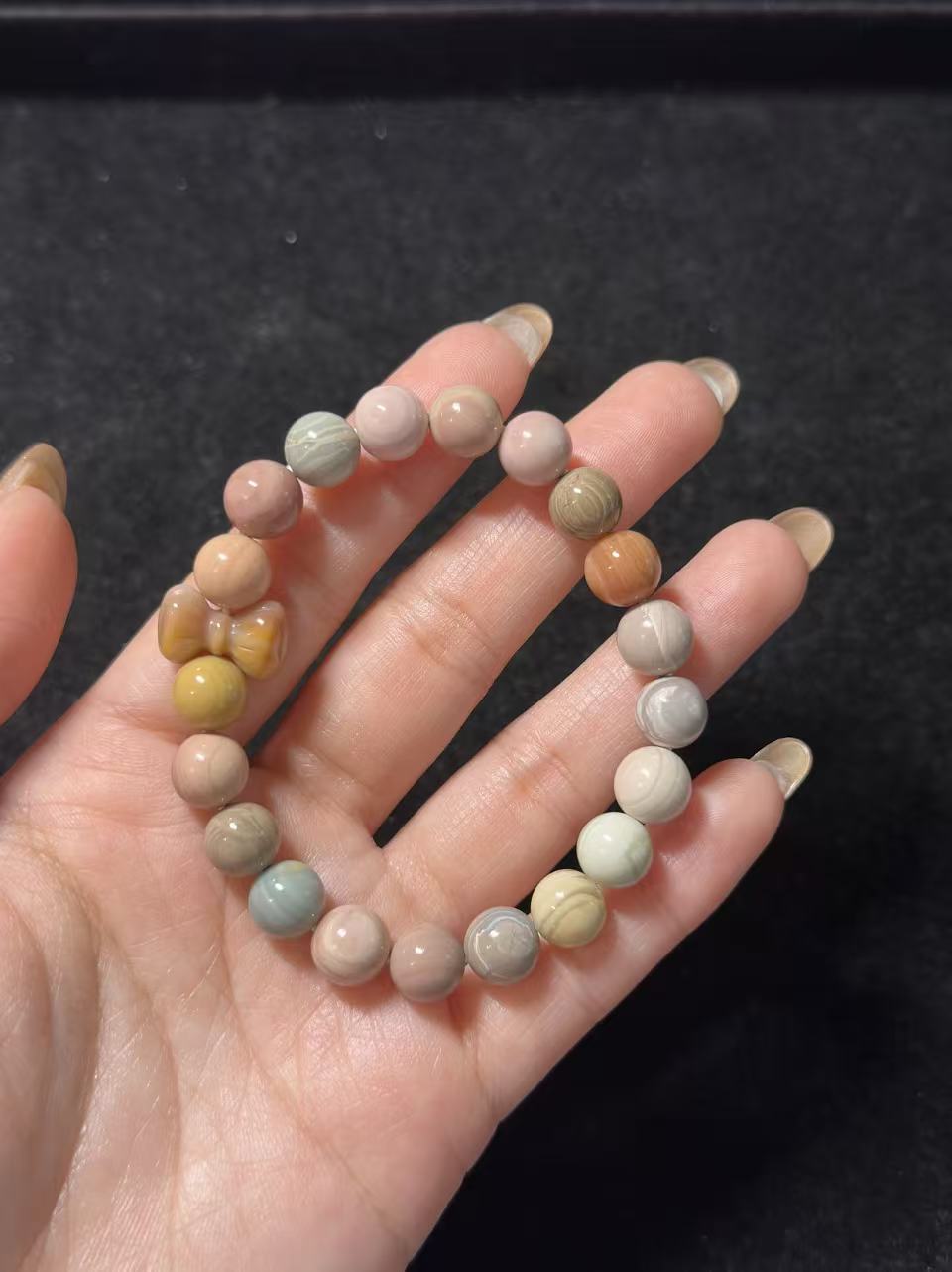 9mm Fruity Alashan Agate Bead Bracelet with Cute Charm Birthday Gift | Natural stone Handmade Bracelet | Energy Bracelet | Gift for Her