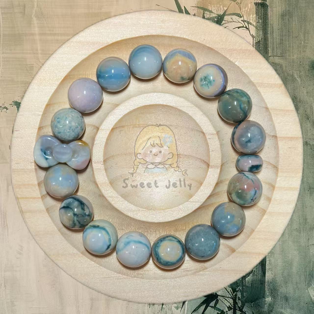 11mm Porcelain Alashan Agate Beads with Charm | Natural Gemstone Jewelry | Handmade Charm Bracelet | DIY | Gift for Her