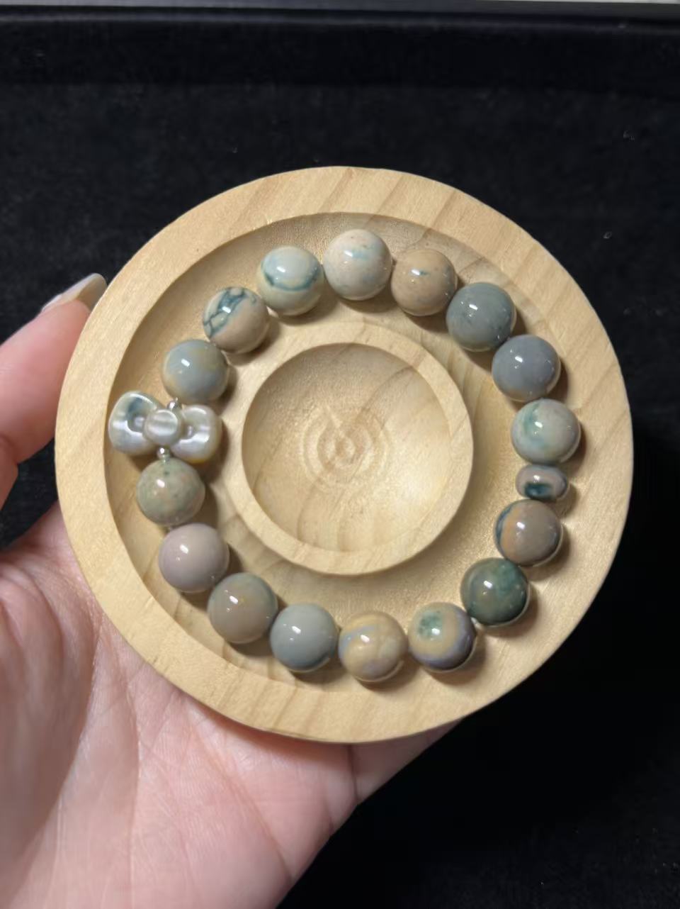 11mm Porcelain Alashan Agate Beads with Charm | Natural Gemstone Jewelry | Handmade Charm Bracelet | DIY | Gift for Her