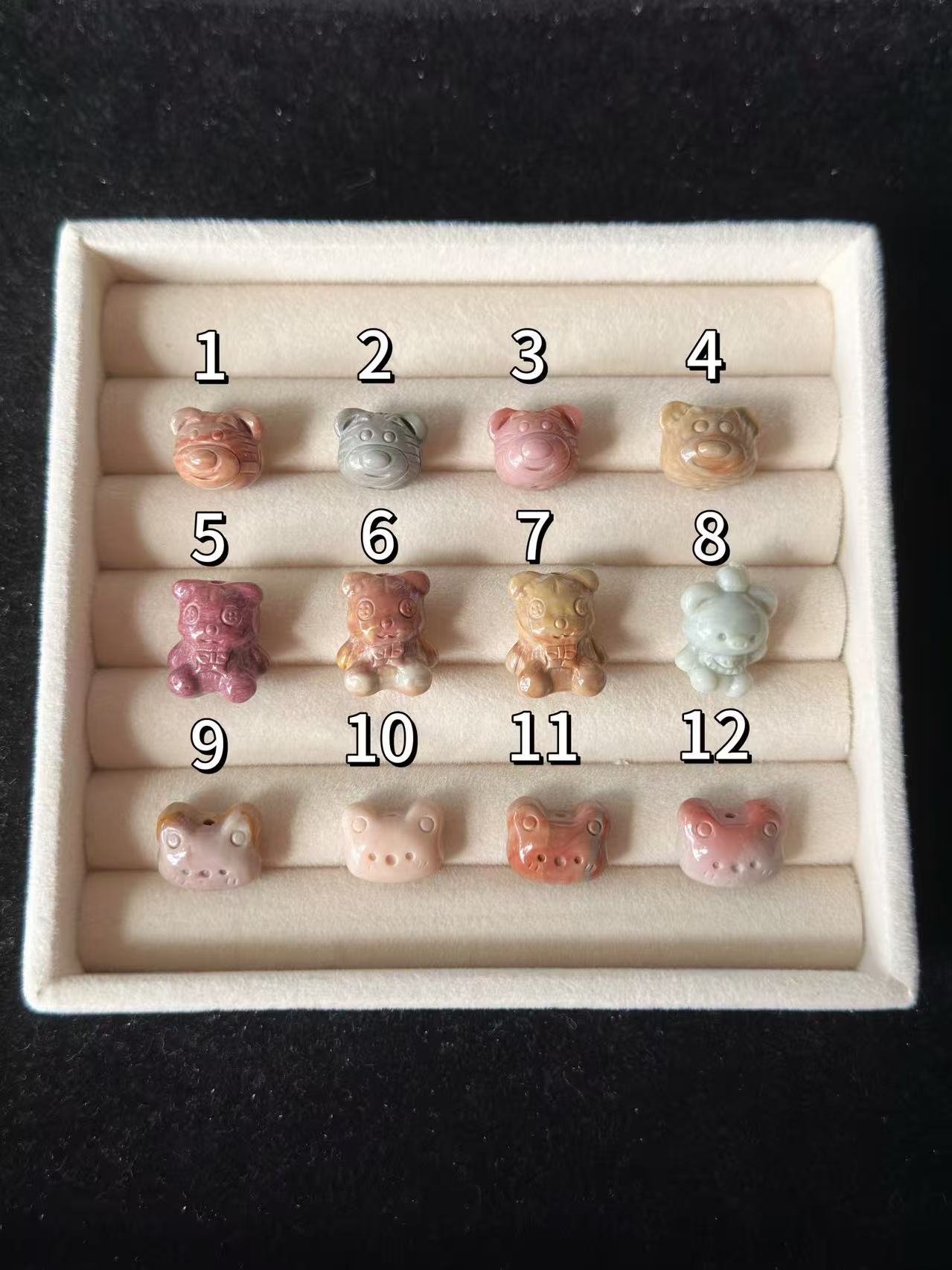 BEAR 2 Alashan Agate Bead Charms | Natural Stone Beads, Mixed Colors & Styles | DIY Jewelry Supplies