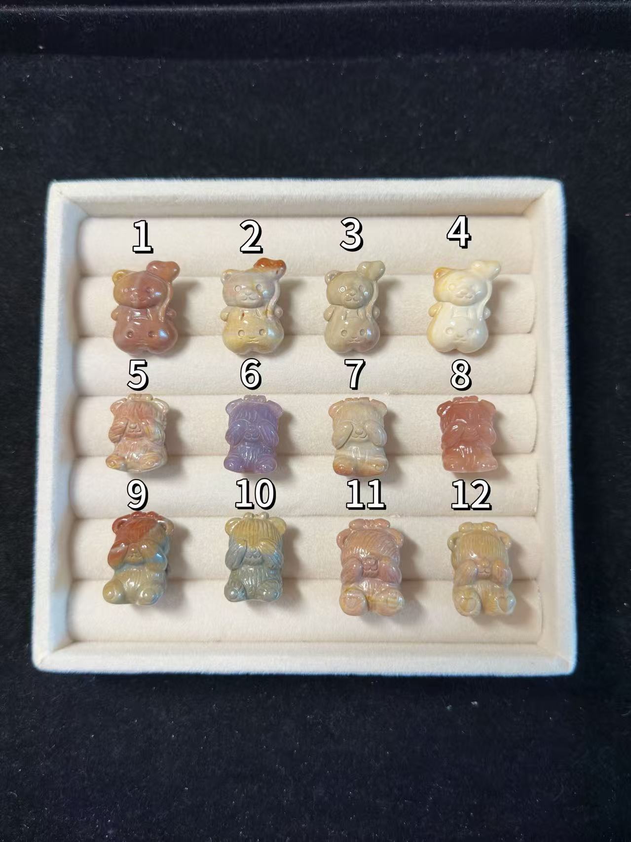 BEAR Alashan Agate Bead Charms | Natural Stone Beads, Mixed Colors & Styles | DIY Jewelry Supplies