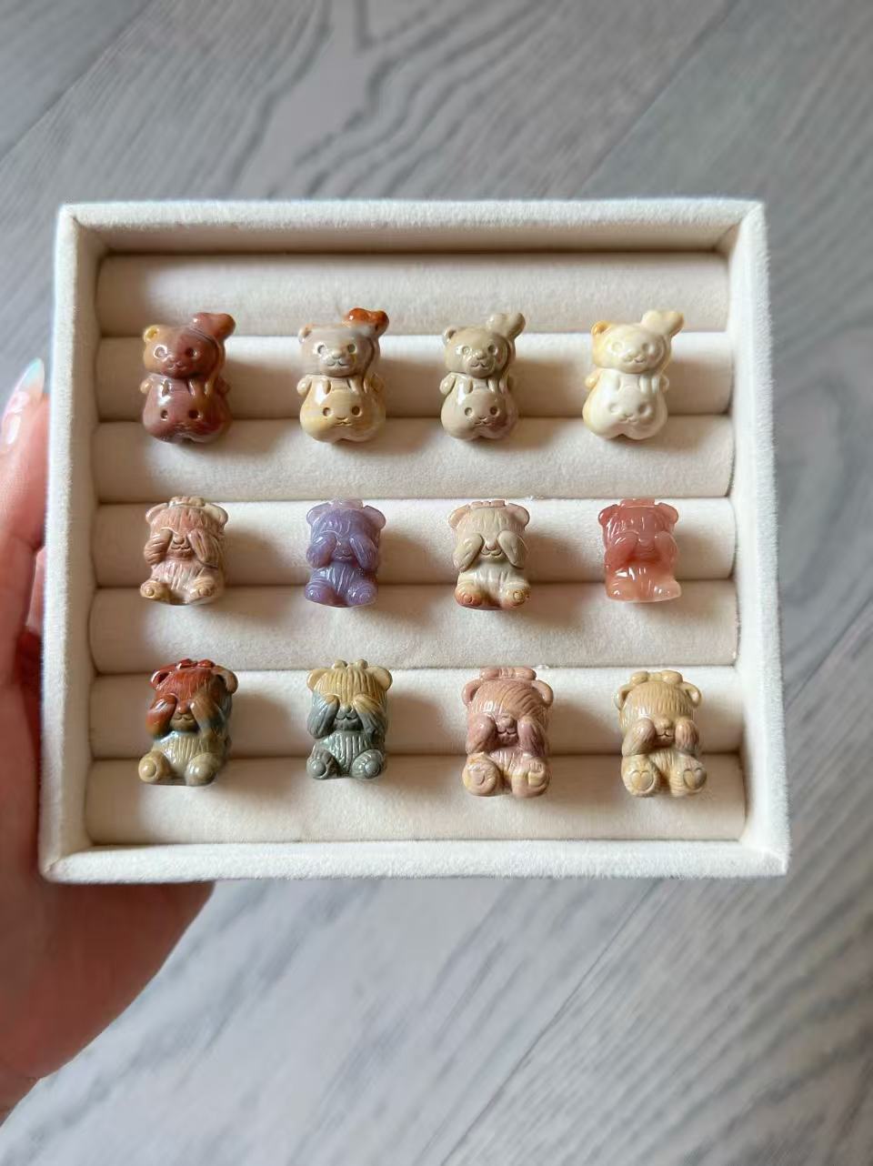 BEAR Alashan Agate Bead Charms | Natural Stone Beads, Mixed Colors & Styles | DIY Jewelry Supplies