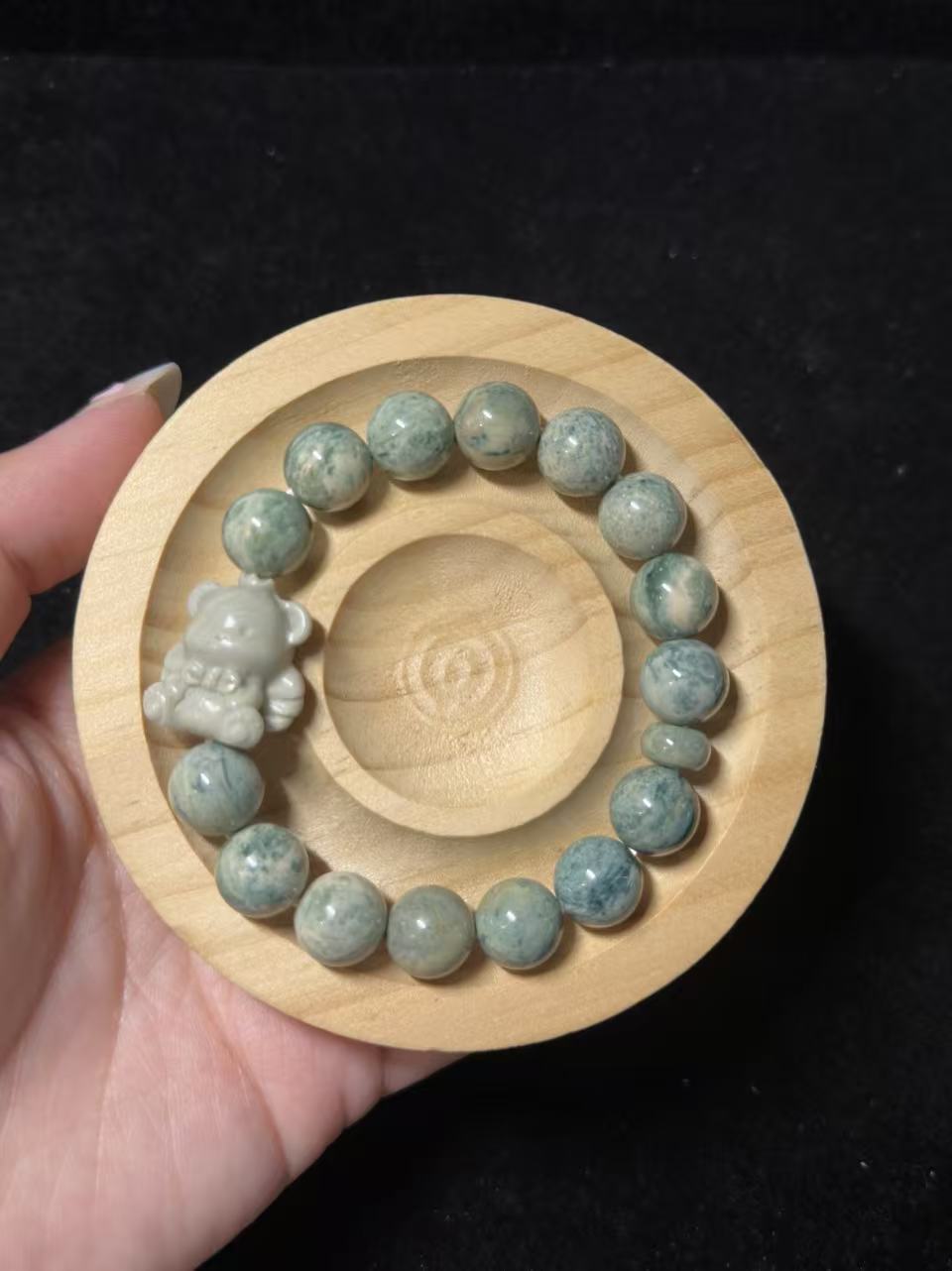 Green Porcelain Alashan Agate Beads Design Bracelet | Natural Gemstone | Handmade Jewelry | Gift for Her