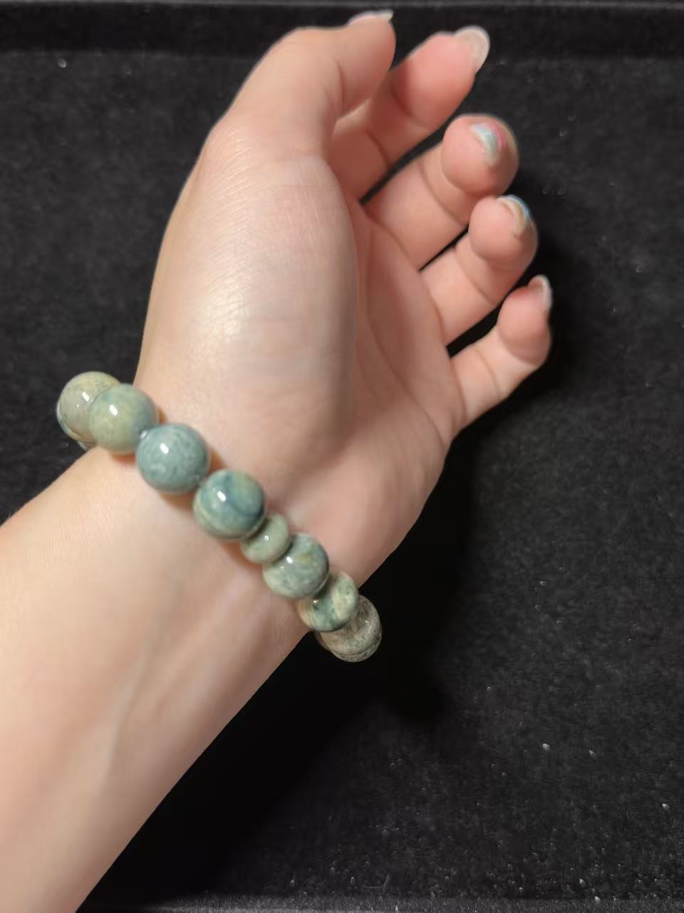Green Porcelain Alashan Agate Beads Design Bracelet | Natural Gemstone | Handmade Jewelry | Gift for Her
