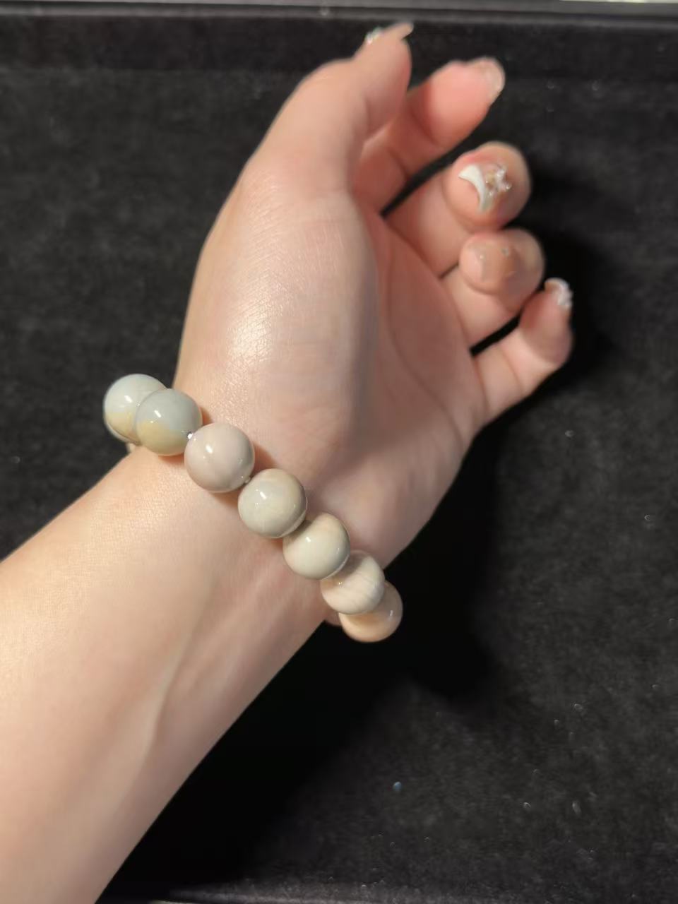 12mm Pink Blue Alashan Agate Beads Handmade Bracelet | Natural Gemstone Jewelry | Women Accessories | Gift for Her | DIY | Textured Stone