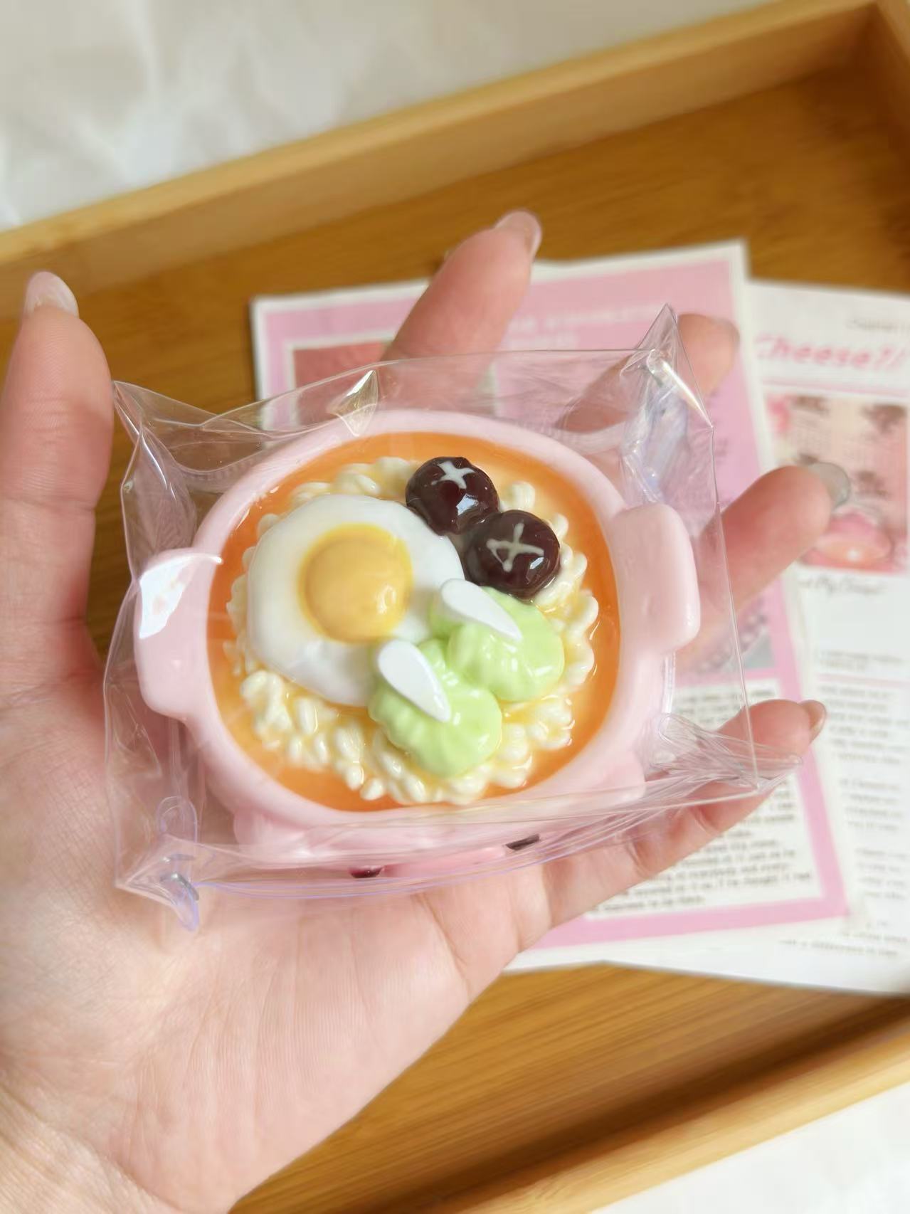 Pig Ramen Bowl Taba Squishy Toy | Stress Reliever | Unique Fun | Handmade Slime Toy