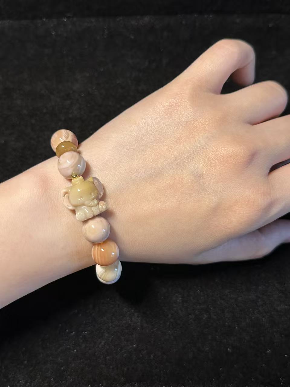 Fruity Alashan Agate Bead Bracelet with Cute Charm Gift Idea | Natural stone Handmade Bracelet | Energy Bracelet | Gift for Her