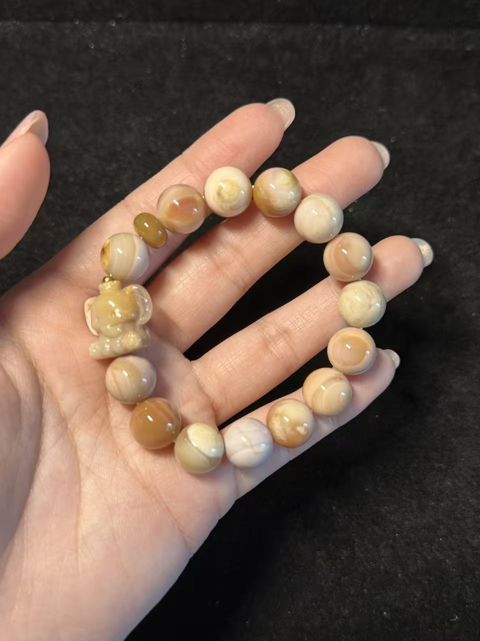 Fruity Alashan Agate Bead Bracelet with Cute Charm Gift Idea | Natural stone Handmade Bracelet | Energy Bracelet | Gift for Her