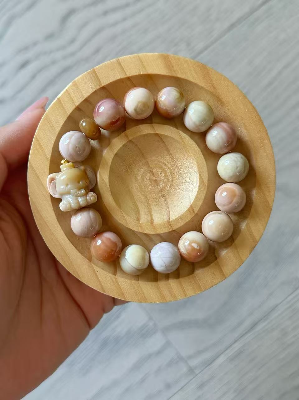 Fruity Alashan Agate Bead Bracelet with Cute Charm Gift Idea | Natural stone Handmade Bracelet | Energy Bracelet | Gift for Her