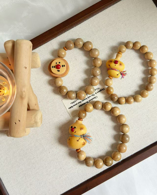 Natural Aromatic Agarwood Design Bracelet with Gourd Charm「奶香木」 | Milk Flavour Beads | Handmade Bracelet