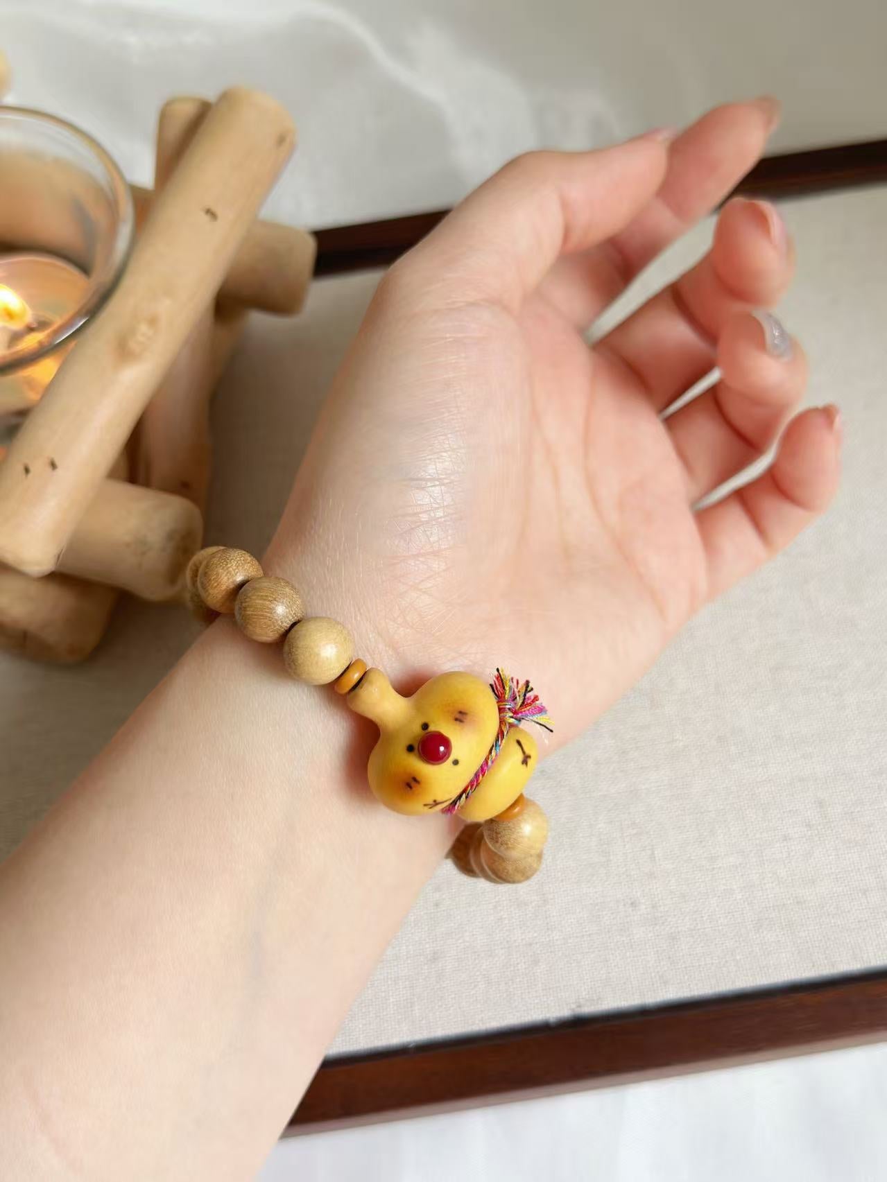 Natural Aromatic Agarwood Design Bracelet with Gourd Charm「奶香木」 | Milk Flavour Beads | Handmade Bracelet