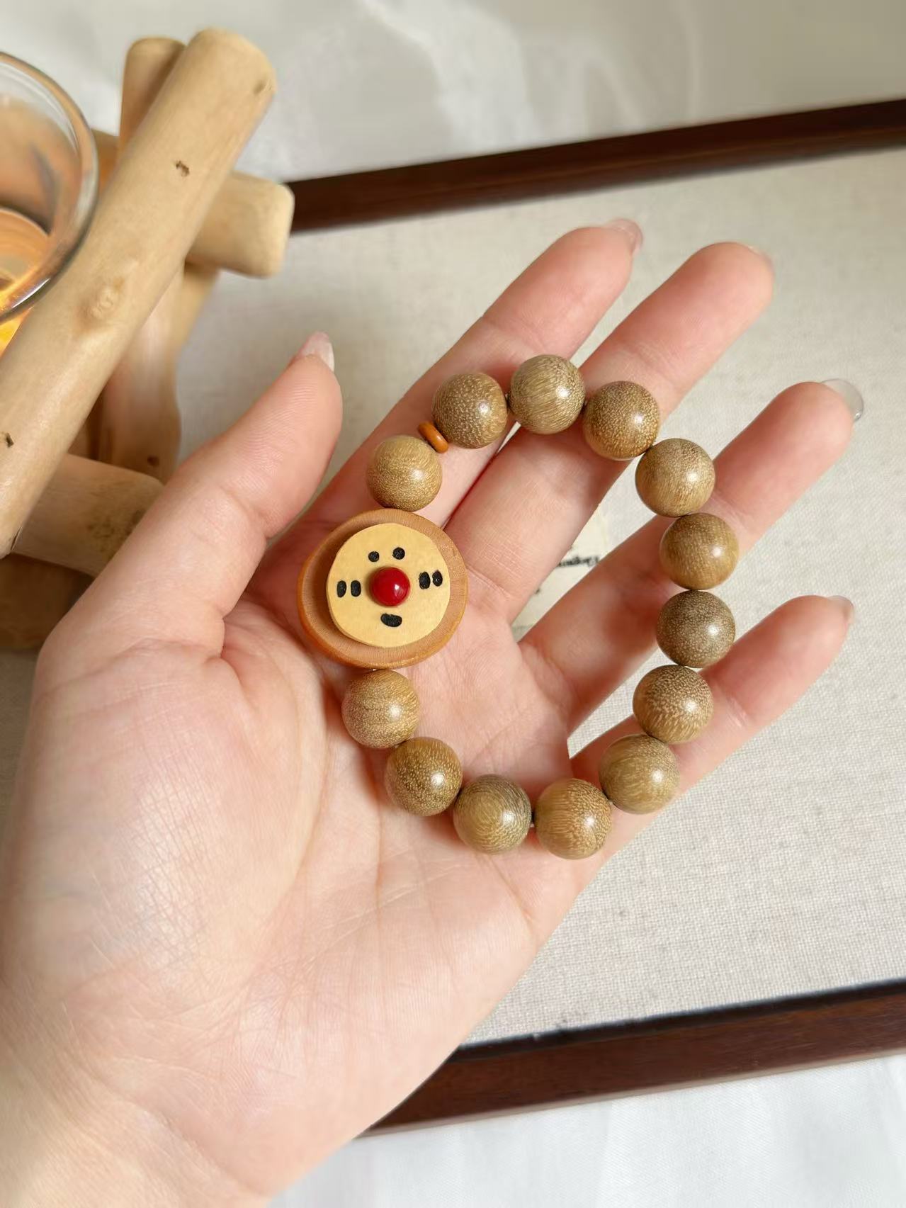 Natural Aromatic Agarwood Design Bracelet with Gourd Charm「奶香木」 | Milk Flavour Beads | Handmade Bracelet