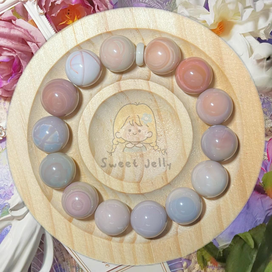 13mm Purple Alashan Agate Beads Handmade Bracelet | Natural Gemstone Jewelry | Women Accessories | Gift for Her | DIY | Textured Stone