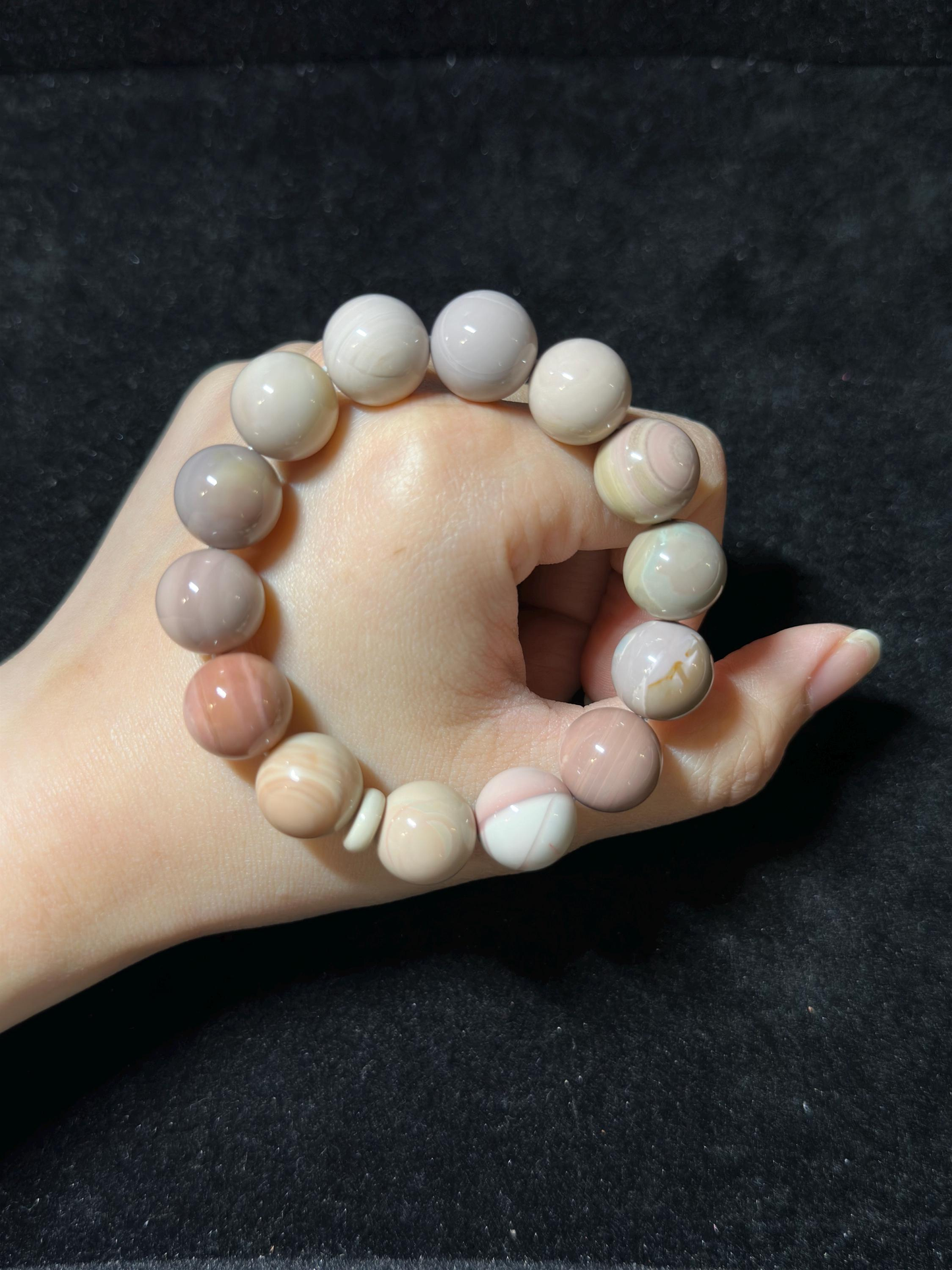 13mm Purple Alashan Agate Beads Handmade Bracelet | Natural Gemstone Jewelry | Women Accessories | Gift for Her | DIY | Textured Stone