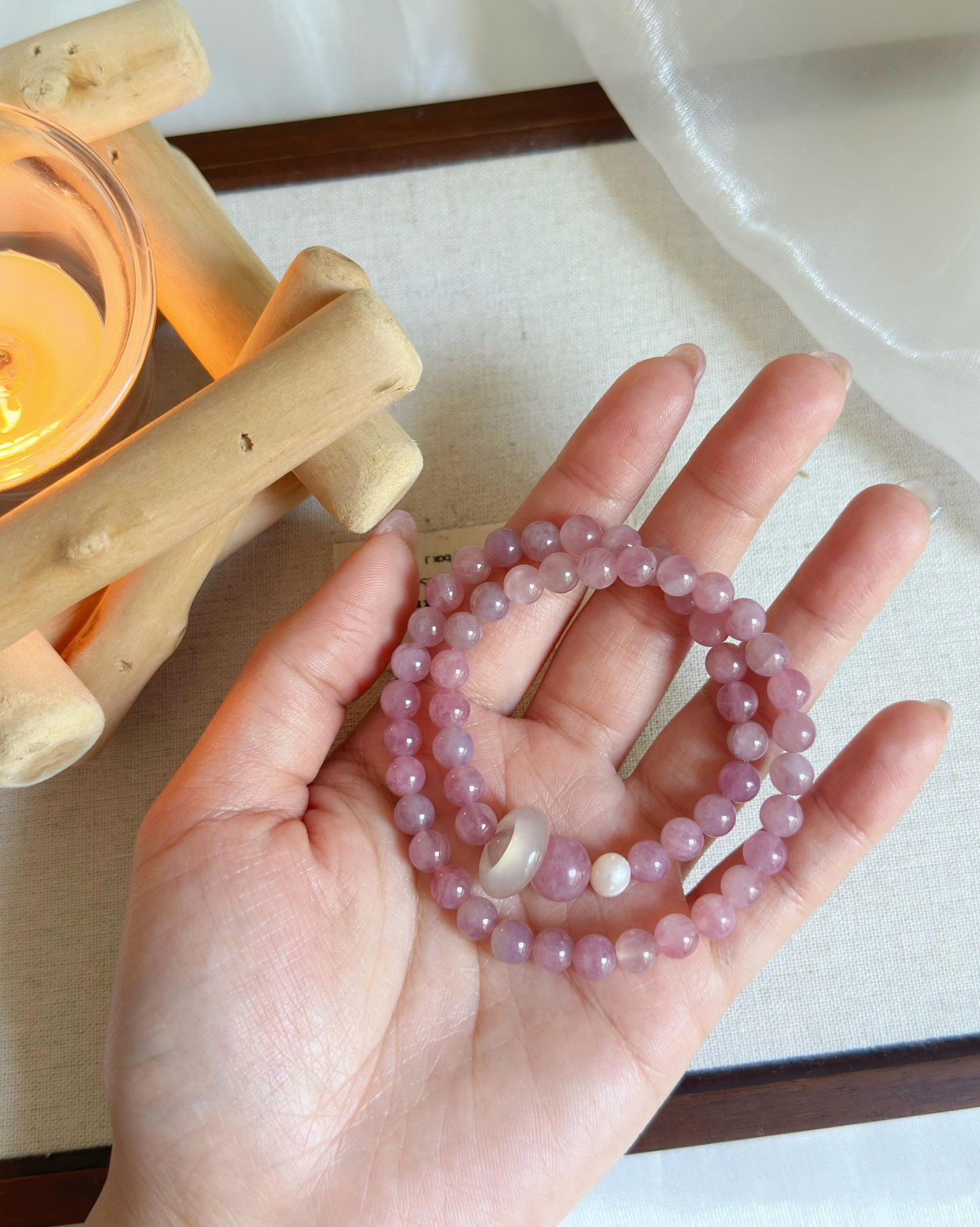 Double Row Strawberry Quartz Bracelet | Natural Crystal Beaded Bracelet | Love & Healing Jewelry | Gift for Her | Adjustable