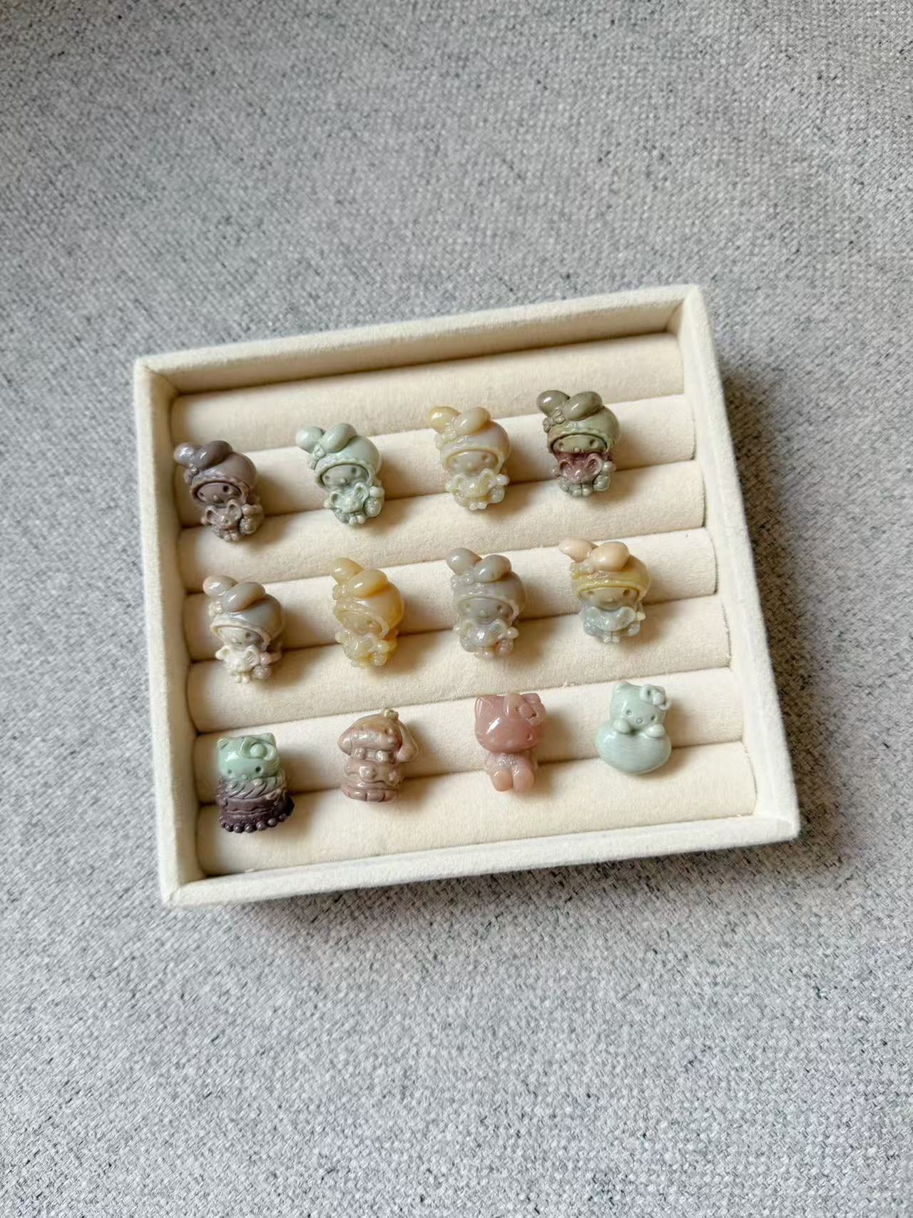 SR 9 Alashan Agate Bead Charms | Natural Stone Beads, Mixed Colors & Styles | DIY Jewelry Supplies