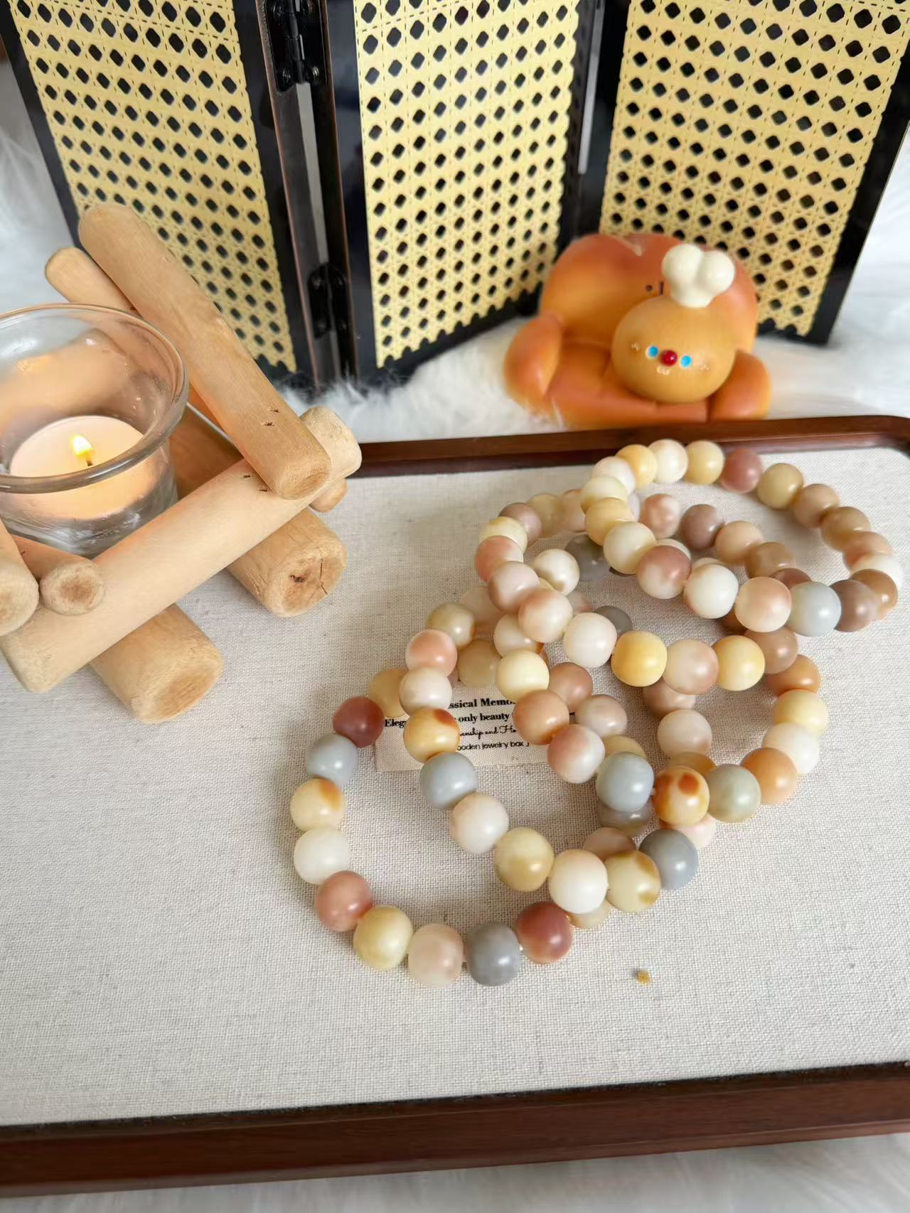 13mm花皮苹果珠 Bodhi Root Bracelet | Prayer Beads | Handmade Bracelet | Natural Bodhi Root