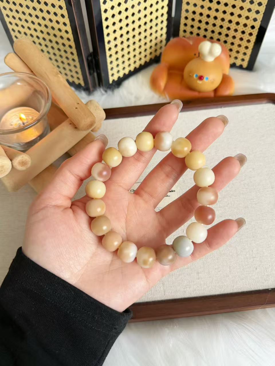 13mm花皮苹果珠 Bodhi Root Bracelet | Prayer Beads | Handmade Bracelet | Natural Bodhi Root