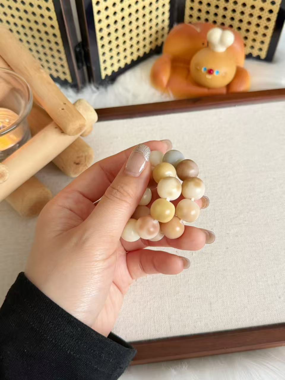 13mm花皮苹果珠 Bodhi Root Bracelet | Prayer Beads | Handmade Bracelet | Natural Bodhi Root