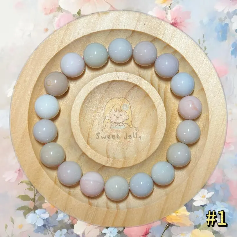 10mm Macaron Pastel Alashan Agate Raw Bracelet | Natural Gemstone Jewelry | Women Accessories | Gift for Her | DIY | Textured Stone