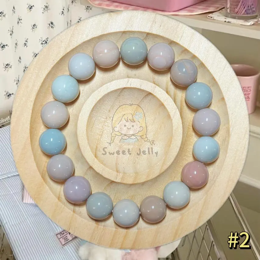 10mm Macaron Pastel Alashan Agate Raw Bracelet | Natural Gemstone Jewelry | Women Accessories | Gift for Her | DIY | Textured Stone