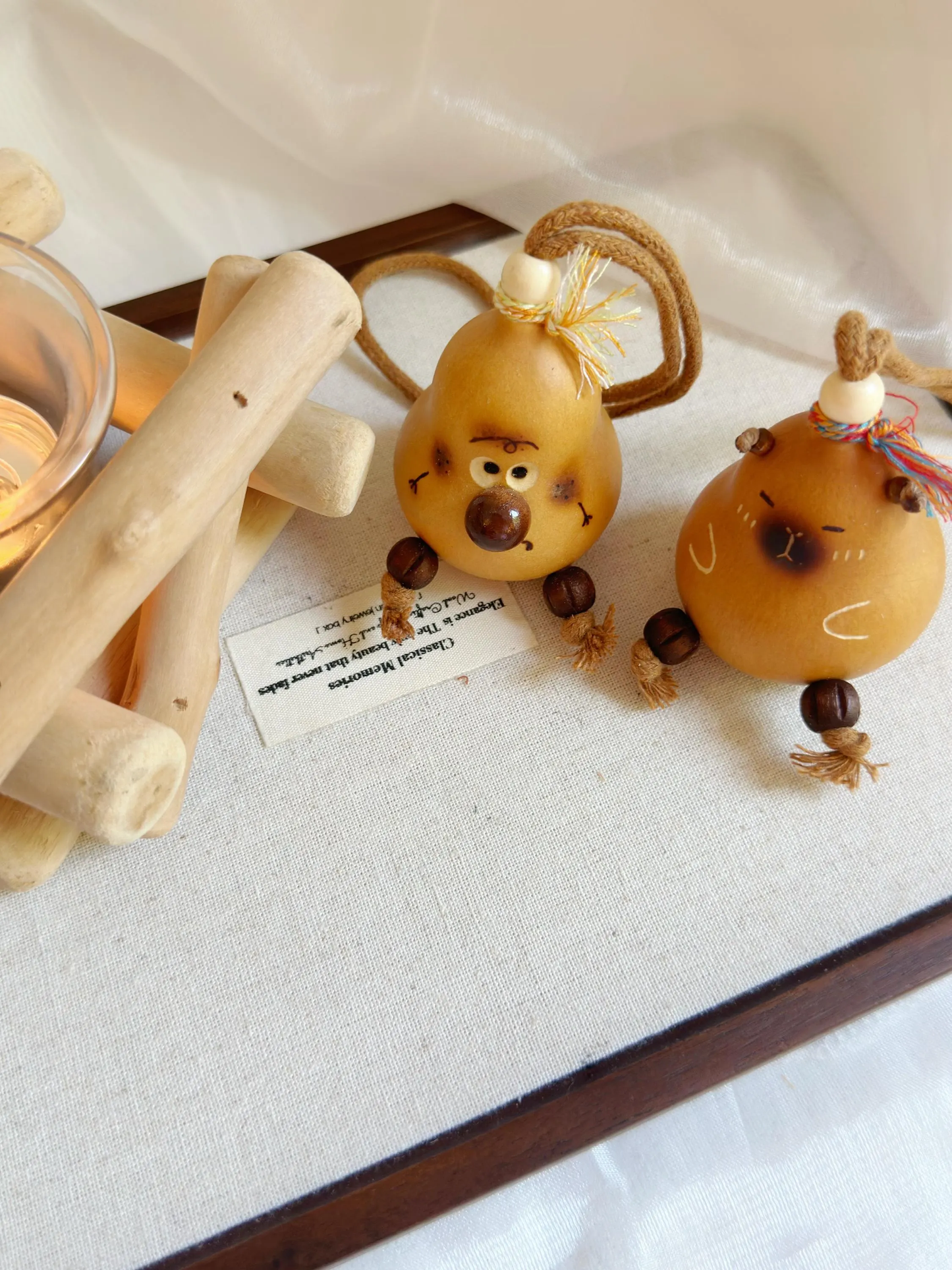 Capybara Handmade Carved Gourd Charm | Natural Gourd Car Mirror Hanging | Bag Accessory | Lucky Amulet | Unique Gift for Nature Lovers