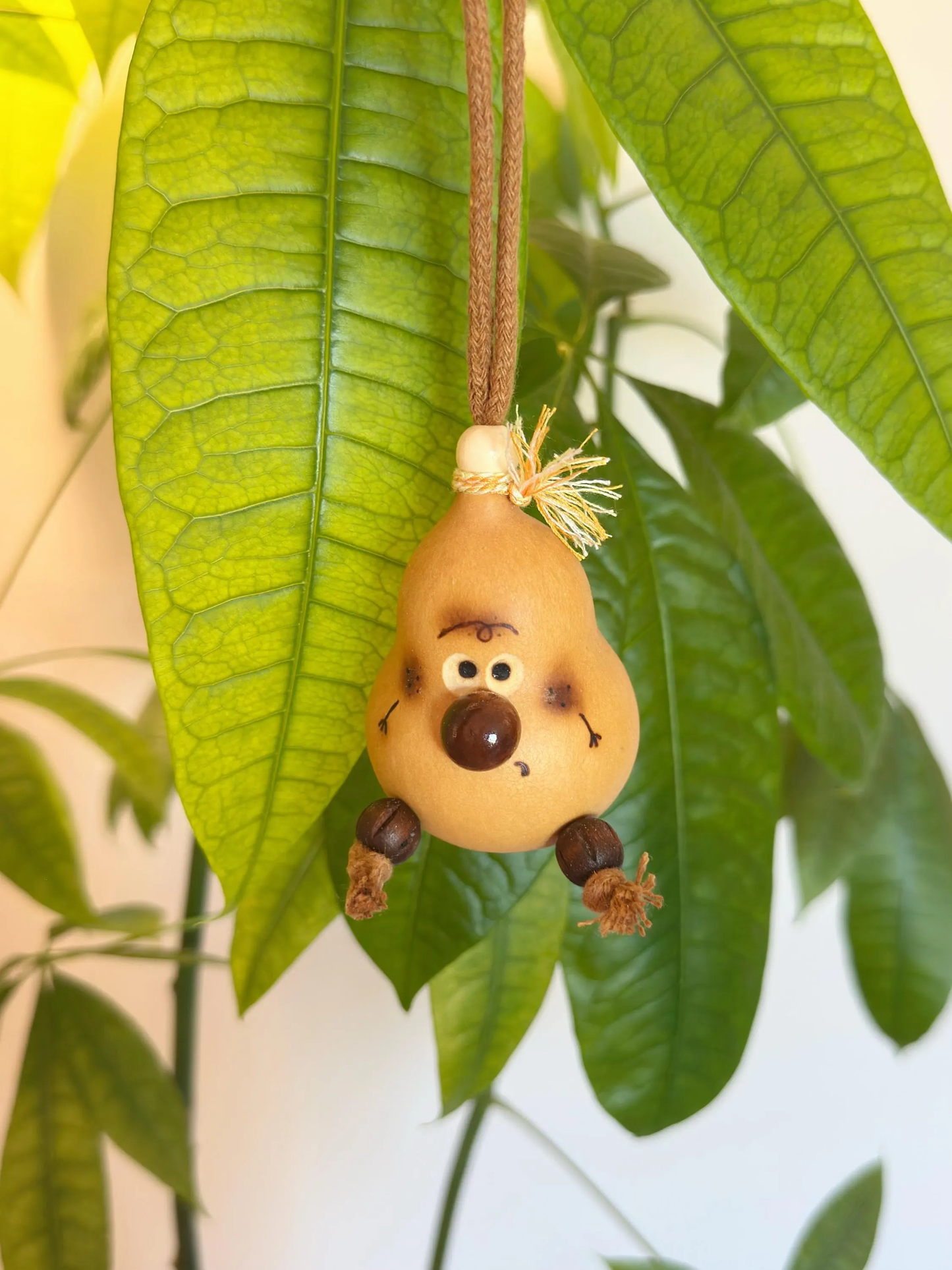 Capybara Handmade Carved Gourd Charm | Natural Gourd Car Mirror Hanging | Bag Accessory | Lucky Amulet | Unique Gift for Nature Lovers