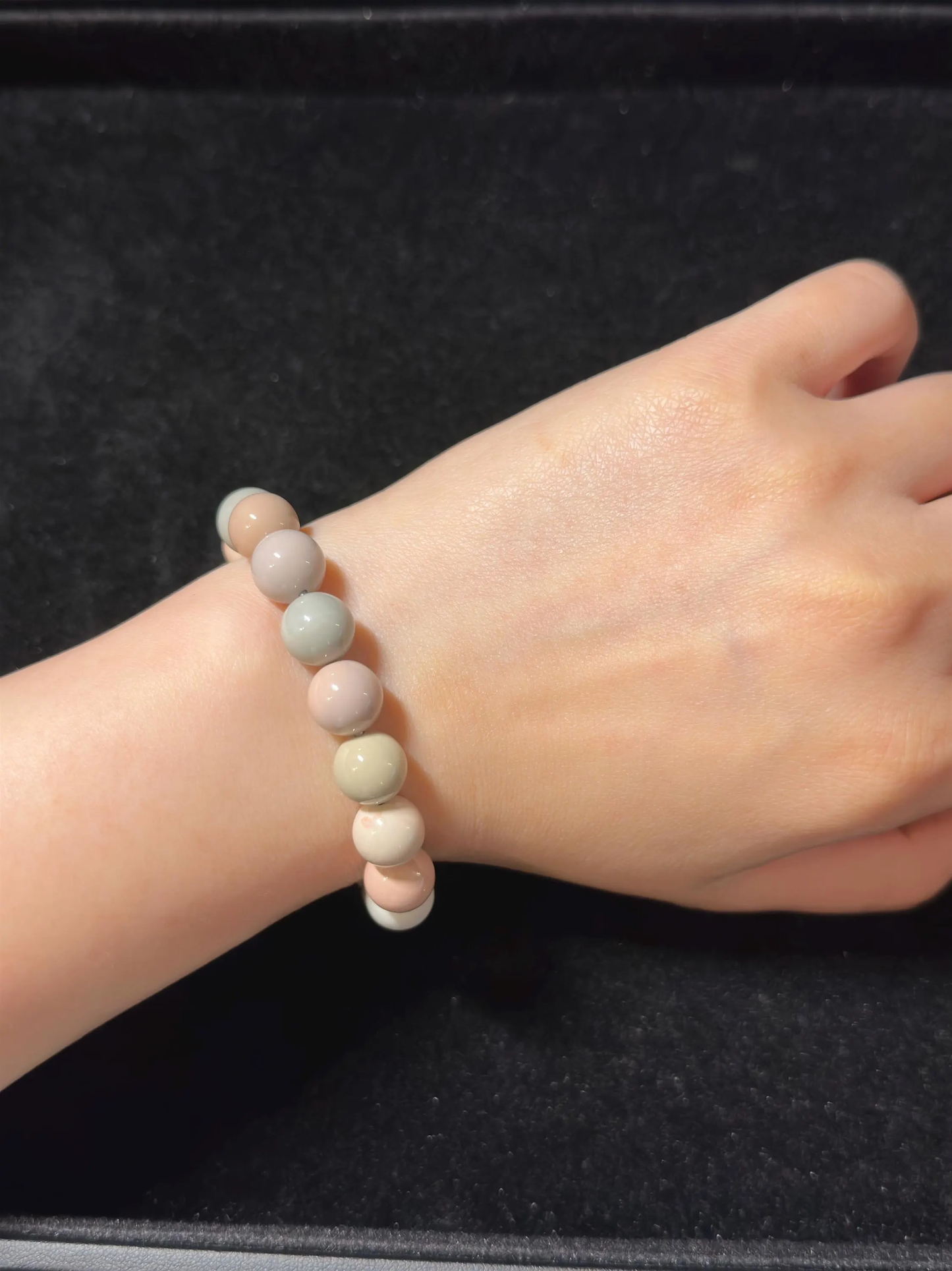 10mm Macaron Pastel Alashan Agate Bead Bracelet with Bunny Charm | Handmade Jewelry | Gemstone Accessories | Gift for Her