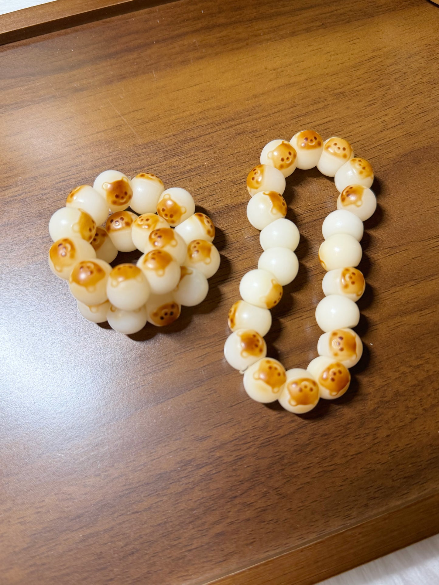 13mm蒜瓣黄油小熊 Bodhi Root Bracelet | Prayer Beads | Handmade Bracelet | Natural Bodhi Root