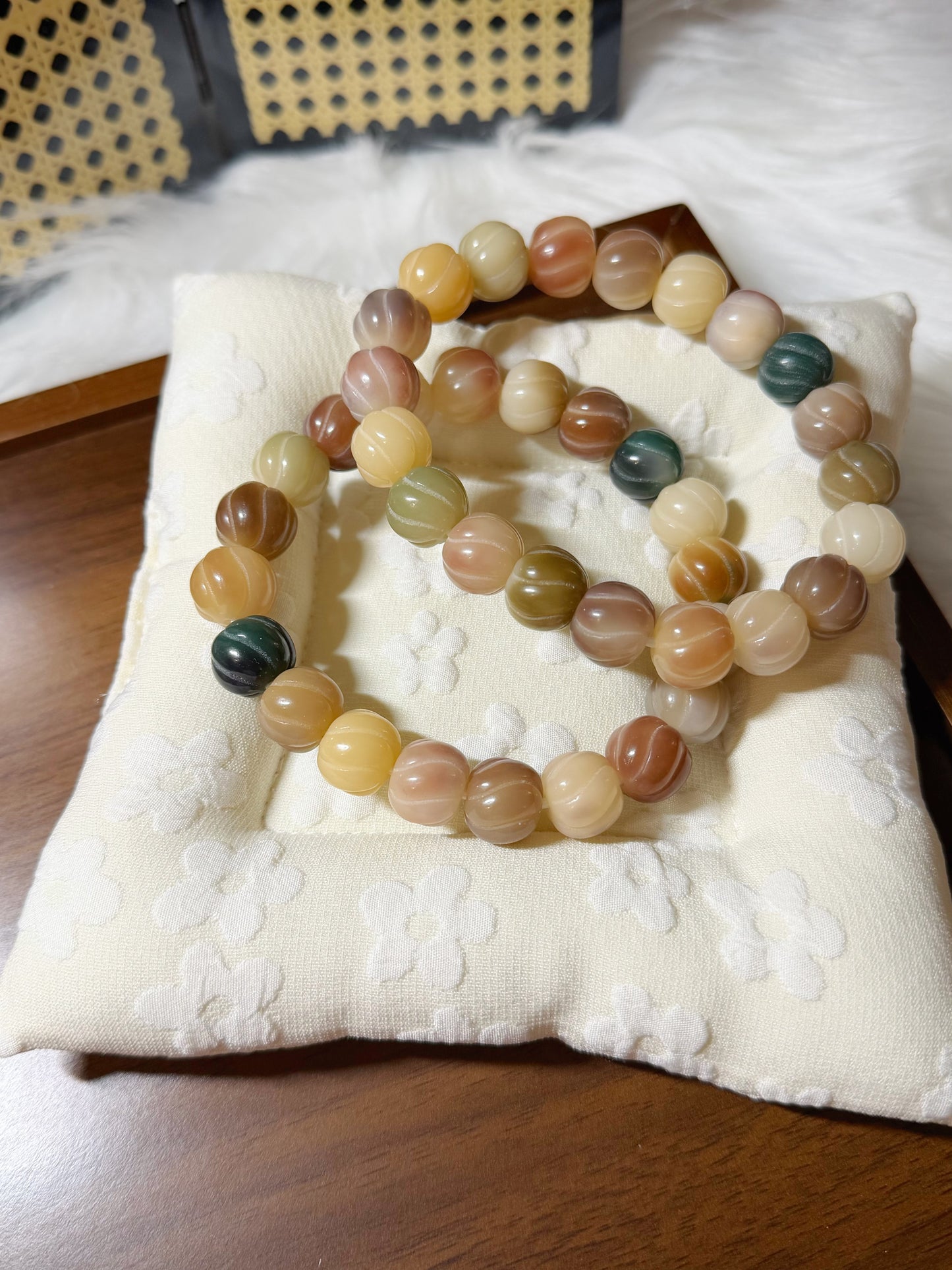 13mm卷卷酥 Bodhi Root Bracelet | Prayer Beads | Handmade Bracelet | Natural Bodhi Root