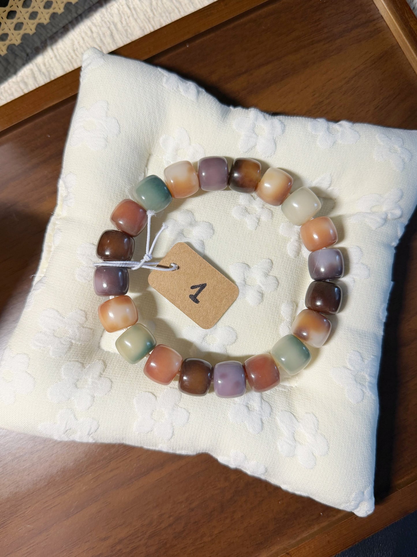 13mm莫奈花园 Bodhi Root Bracelet | Prayer Beads | Handmade Bracelet | Natural Bodhi Root