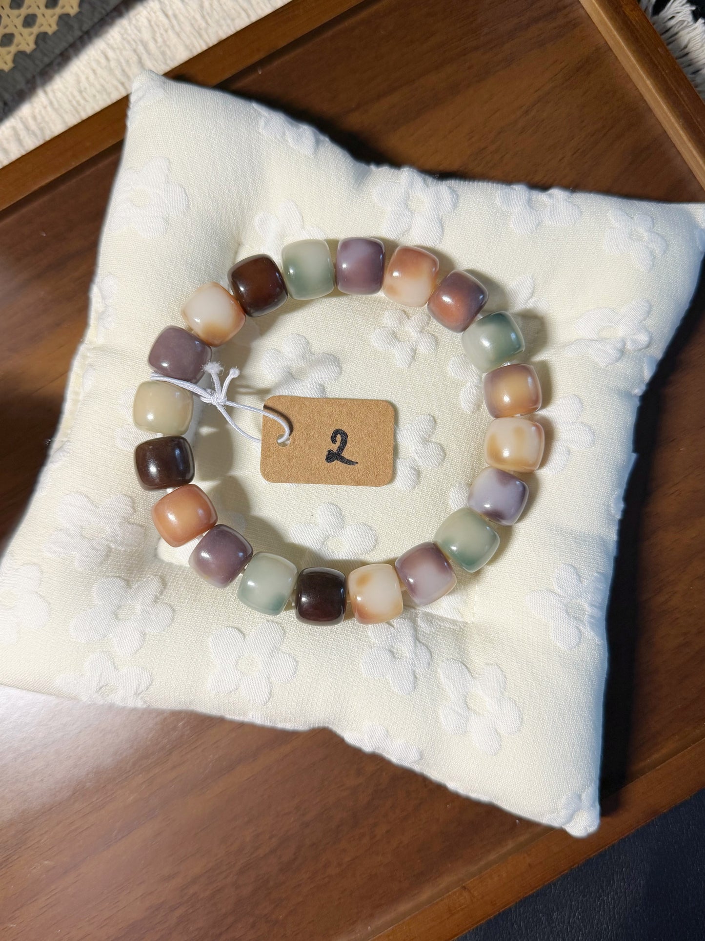 13mm莫奈花园 Bodhi Root Bracelet | Prayer Beads | Handmade Bracelet | Natural Bodhi Root