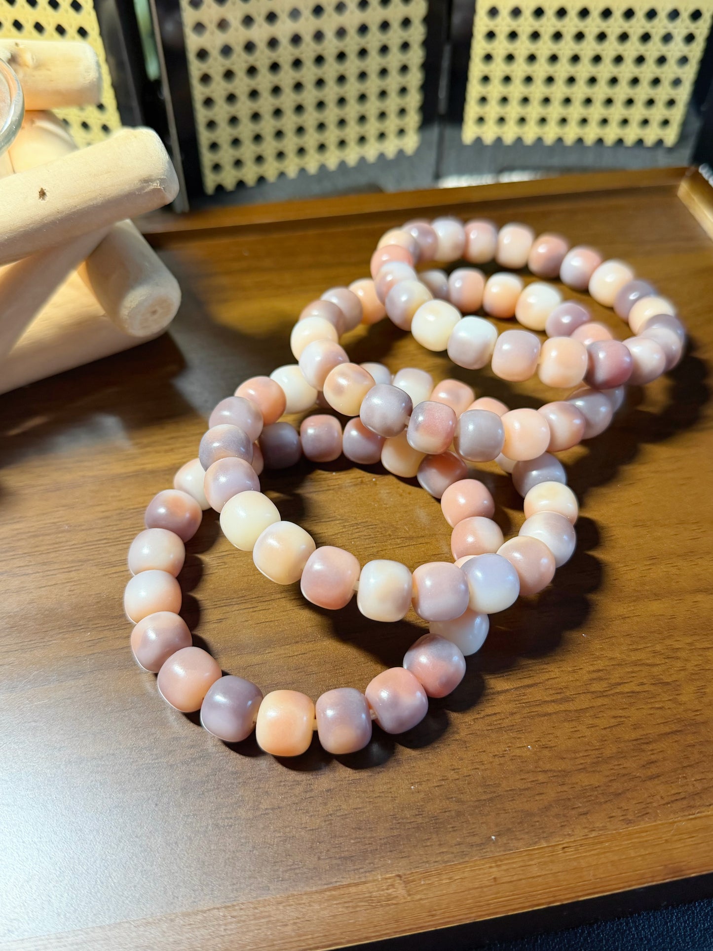 12mm捕梦网 Bodhi Root Bracelet | Prayer Beads | Handmade Bracelet | Natural Bodhi Root