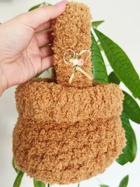 Crochet Bracelet Storage Basket with Handle | Handmade Organizer for Bracelets | Small Jewelry Organizer | Boho Decor | Crochet Bowl