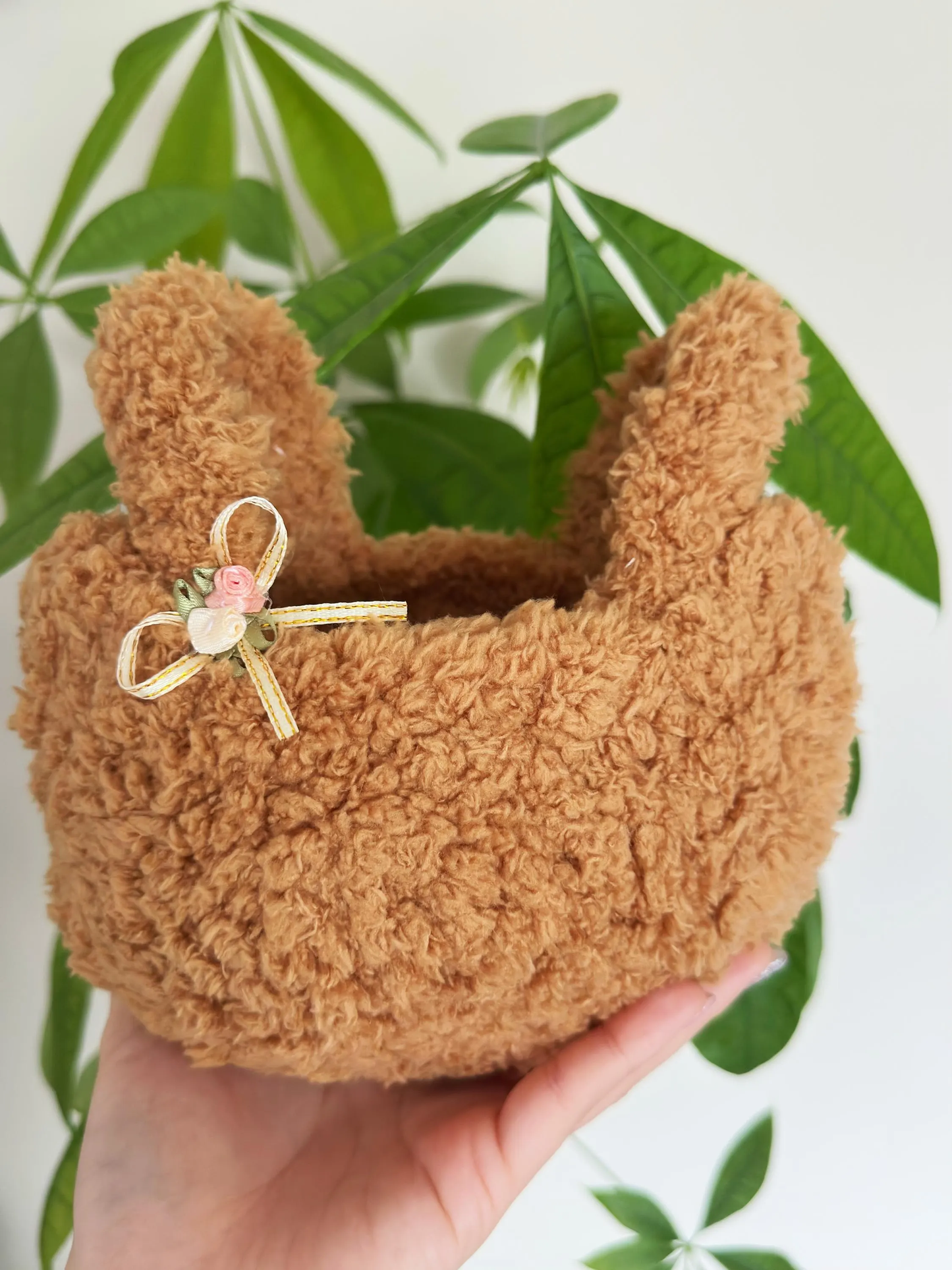 Crochet Bracelet Storage Basket with Handle | Handmade Organizer for Bracelets | Small Jewelry Organizer | Boho Decor | Crochet Bowl