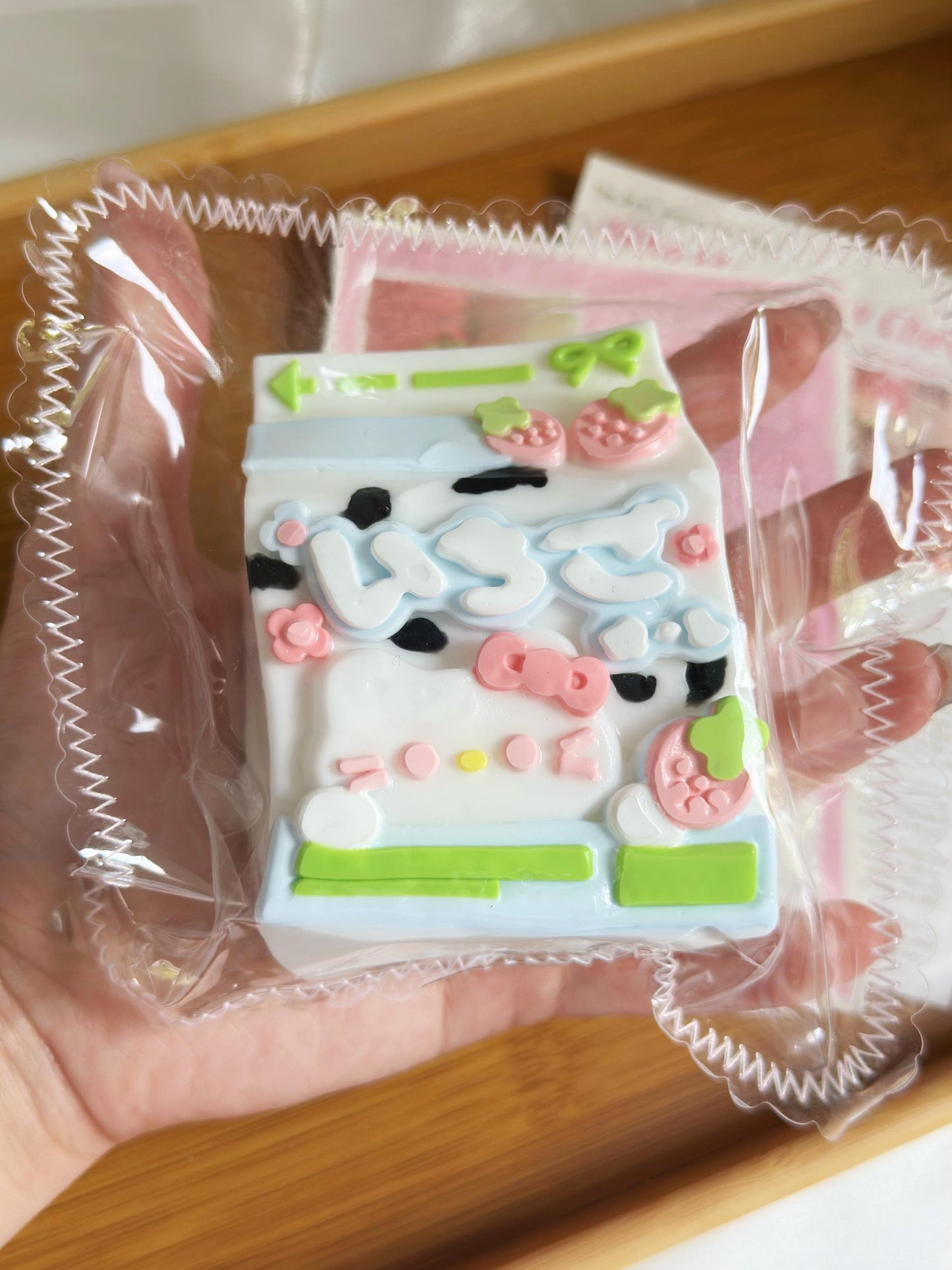 KT Strawberry Milk Box Handmade Taba Squishy Toy | Stress Reliever | Unique Fun | Slime Toy | Gift Idea